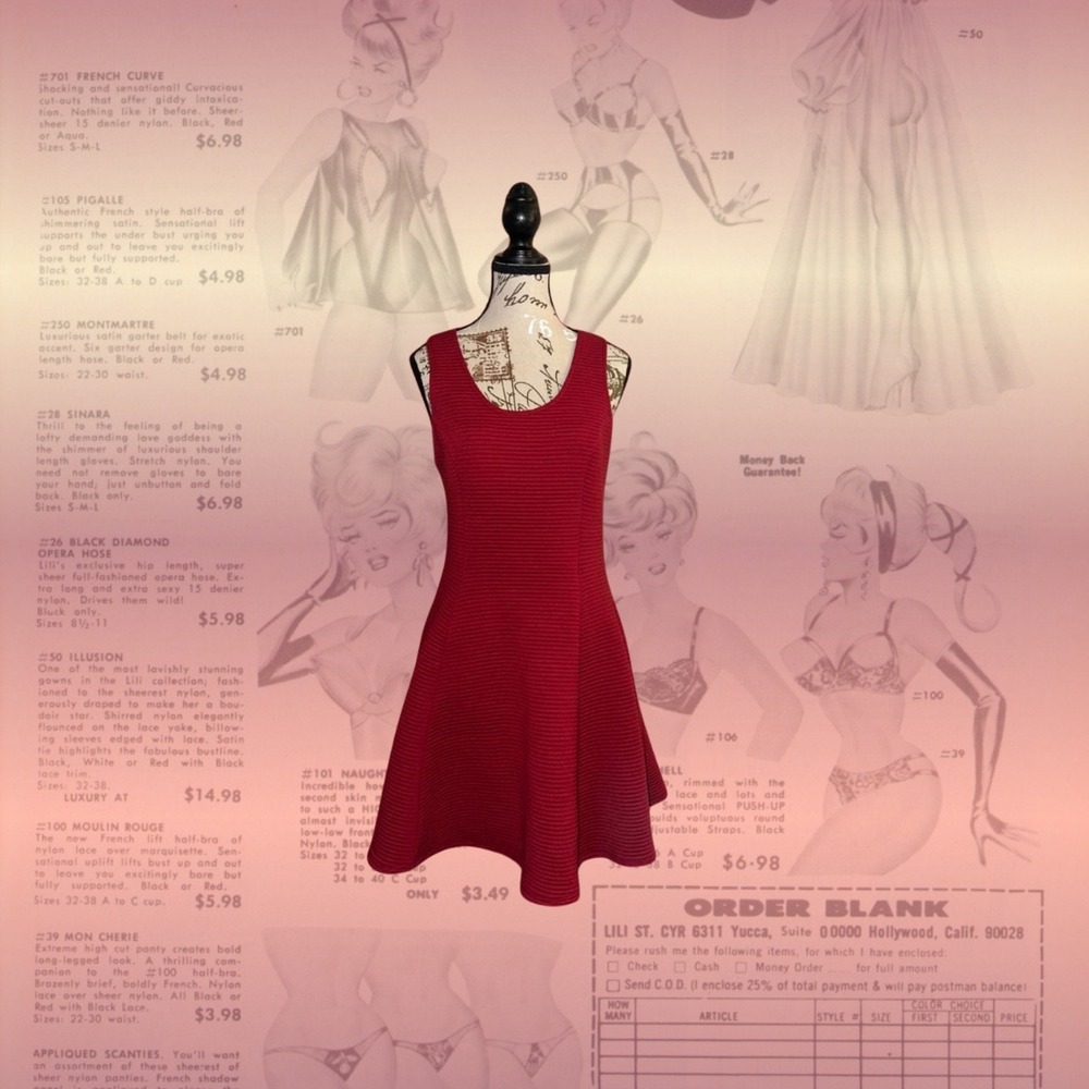red formal style ribbed slim dress homecoming formal dresses party size large